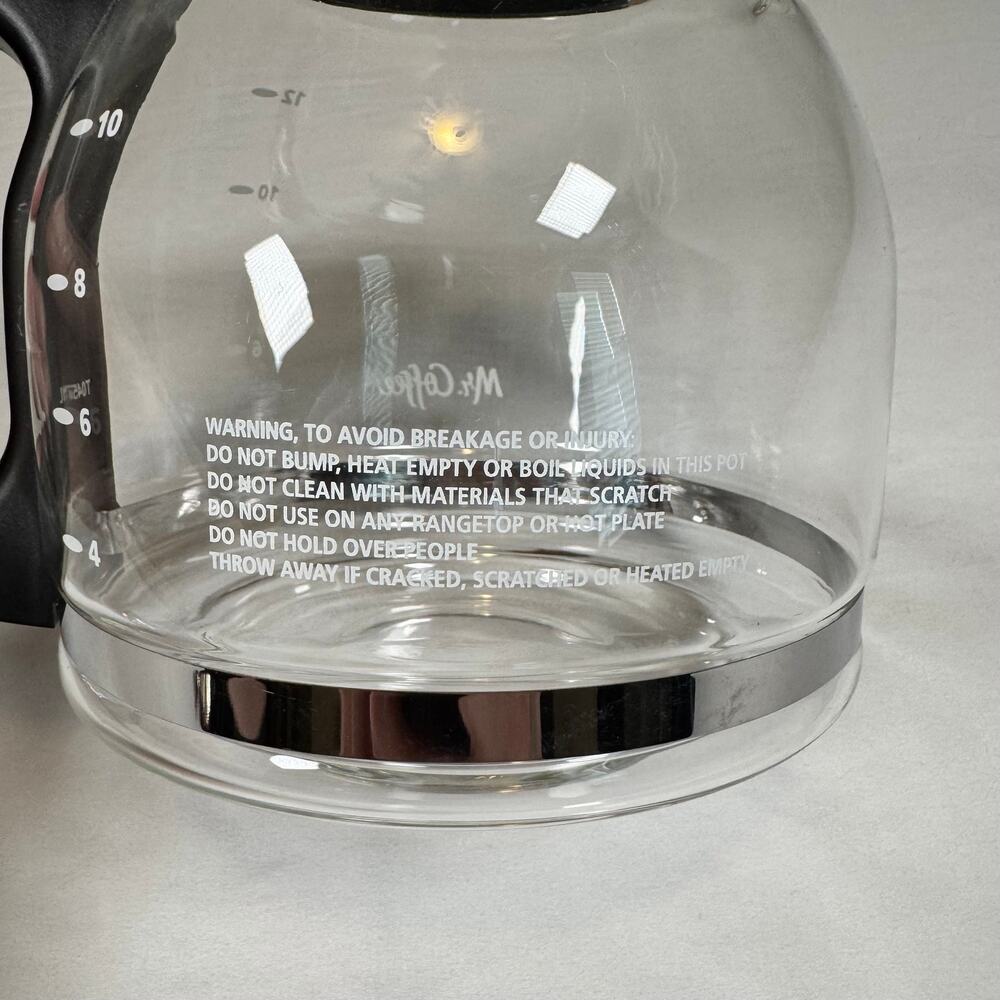 Mr. Coffee 12 Cup Replacement Carafe Glass Black PLD12-1 BVMC-SJ Coffee Pot EUC - Picture 9 of 10